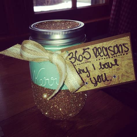 Choose contactless pickup or delivery today. 365 Reasons Why I Love You painted and glittered mason jar ...
