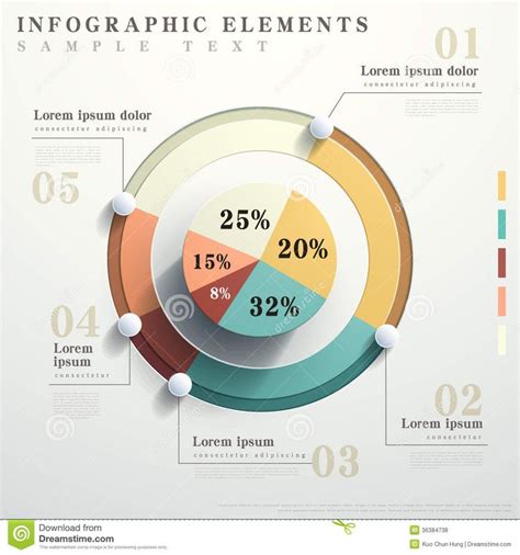 Photo About Flat Design Vector Abstract Pie Chart Infographic Elements