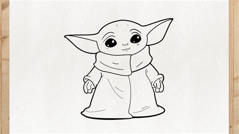 How To Draw Baby Yoda From The Mandalorian Star Wars Step By Step