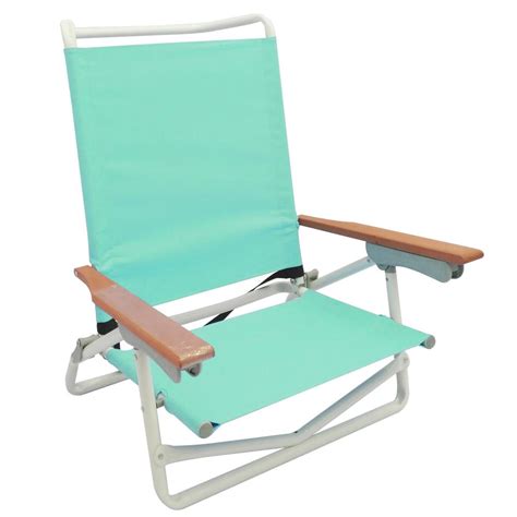 5 Position Aqua Folding Metal Beach Chair S2101 1 The Home Depot