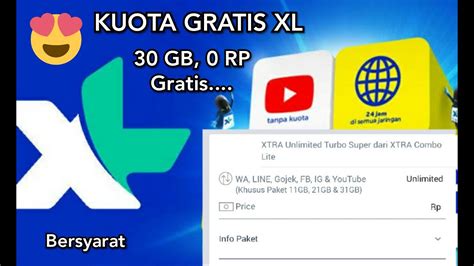 Dan cara mendapatkan kuota youtube xl? KUOTA GRATIS XL, 30 GB, 0 RUPIAH GRATIS - YouTube