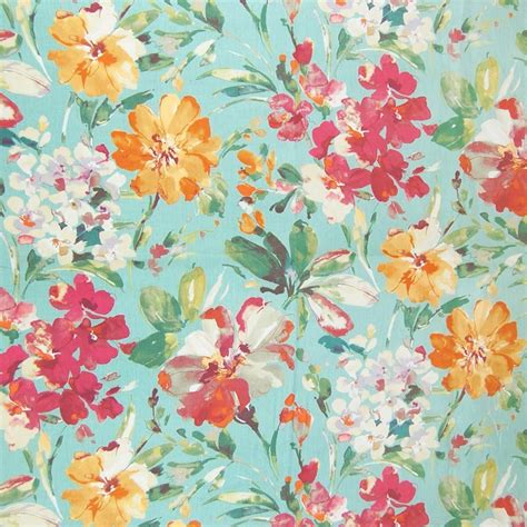 Amazing Turquoise Floral Home Fabric By Greenhouse Item A8369