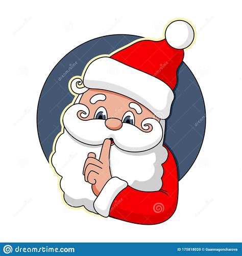 Secret Of Santa Claus Icon Sticker Vector Stock Illustration