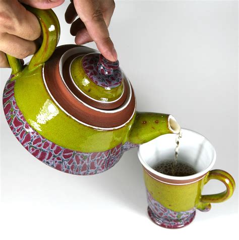 This Lovely Teapot Is Created With A Unique Technique It Is Fired 3 Times To Achieve That