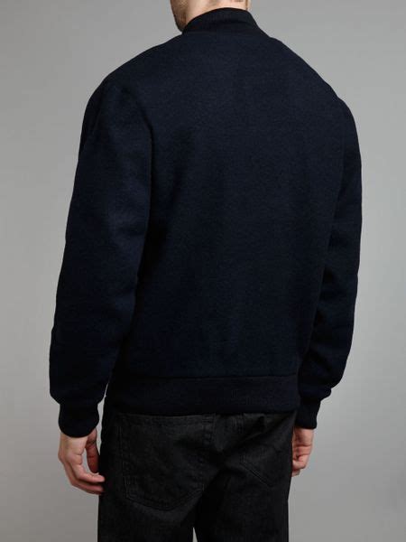 Fred Perry Melton Bomber Jacket In Blue For Men Navy Lyst