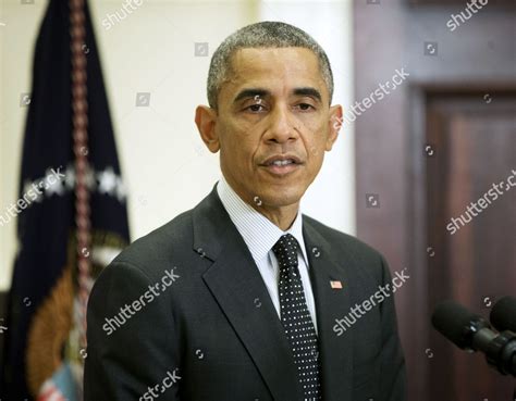 Barack Obama President Barack Obama Speaks Editorial Stock Photo