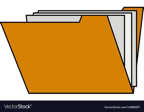 Color Image Cartoon Documents In Opened Folder Vector Image