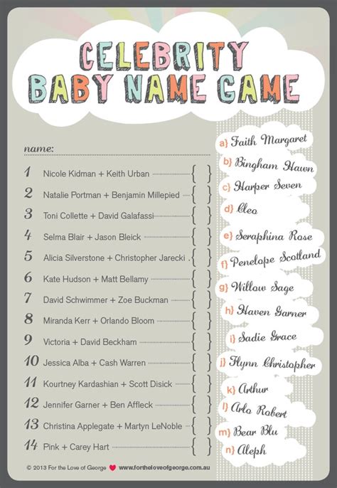 Everyone wants a cute couple nickname. 22 Fun & Free Baby Shower Games to Play! - Tip Junkie