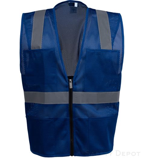 The royal blue color quickly differentiates medical and paramedical personnel from other often, you will see words imprinted on the horizontal reflective stripes of a blue safety vest. Royal Blue Hi visible mesh safety vest