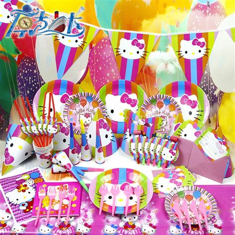 78pcs Kids Birthday Party Decoration Set Birthday Hello Kitty Theme