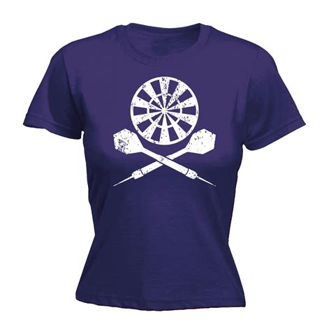 Darts Board Cross Design Womens T Shirt Tee Birthday T Dart