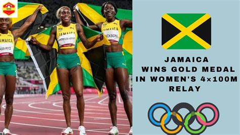 jamaica women s wins gold medal in 4×100m relay race tokyo olympics 2021 youtube