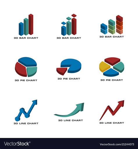 3d statistic chart graphic template Royalty Free Vector