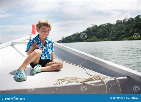 Boy Traveling On Boat Royalty Free Stock Image Image 18784106