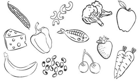 Printable Type Healthy Food Coloring For Kids Dibujos De Comida