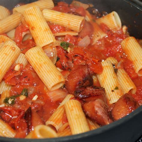Add garlic, green pepper and onion. Smoked Sausage with Rigatoni Recipe | I Can Cook That