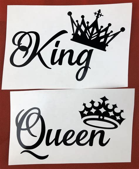 King Queen Crowns Black Vinyl Decal New T Etsy Queen Tattoo