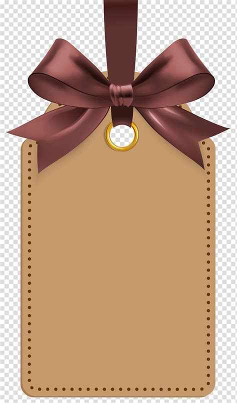Label Label With Brown Bow Template Brown Label Tag Illustration