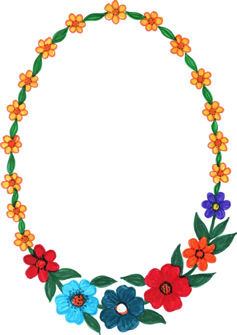 10 Oval Flower Frame PNG Transparent OnlyGFX