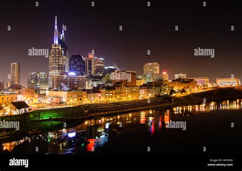 The Skyline Of Nashville Tennessee Usa As Seen From The Pedestrian