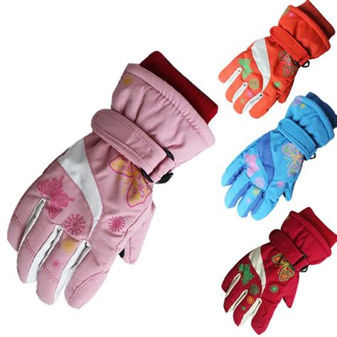 30 Degree Thermal Kid Girls Snowboard Gloves Waterproof Windproof