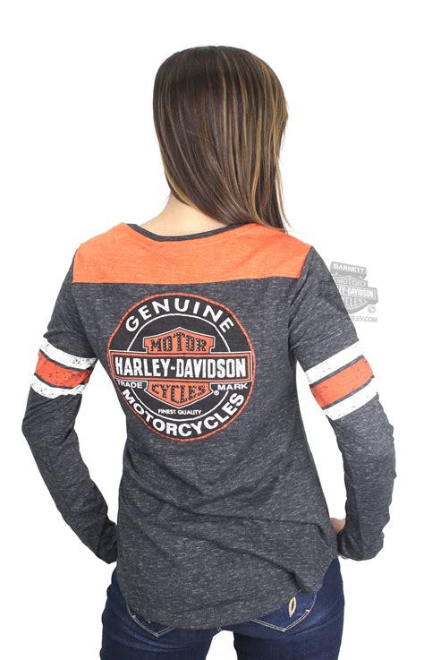 Harley Davidson Womens Genuine Oil Can Trademark B S Burnout Black