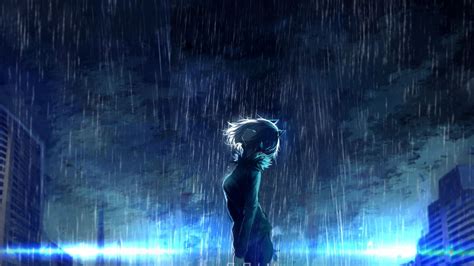 Desktop Wallpaper Anime Girl In Rain Hd Image Picture Background 34vawy