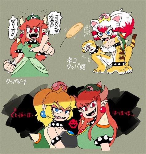 Princess Peach Bowsette Bowser Peach And Meowser Mario And 3 More