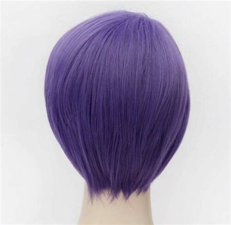 for cosplayshuu tsukiyama short straight purple anime wig ebay