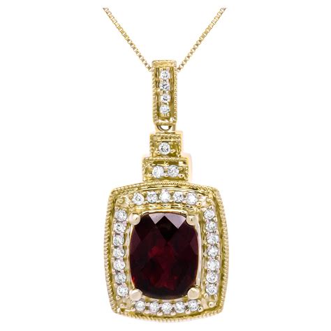 Pomellato Diamond Garnet Yellow Gold Pendant Necklace At 1stdibs