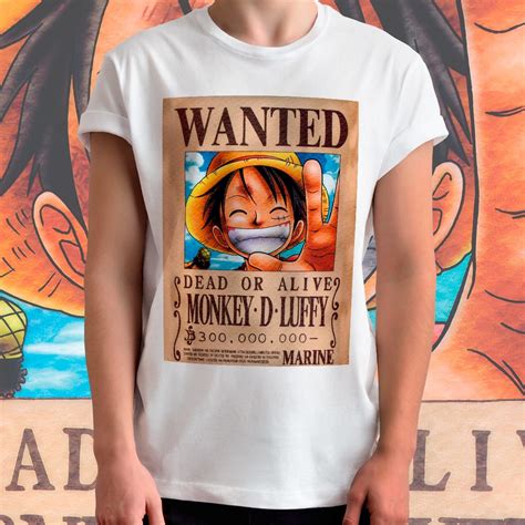 Camiseta Unissex Procurado Wanted Monkey D Luffy Cartaz De Recompensa