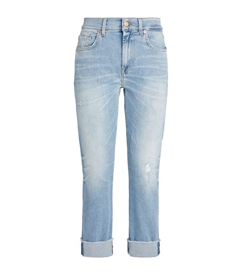 For All Mankind Blue Relaxed Skinny Jeans Harrods Uk