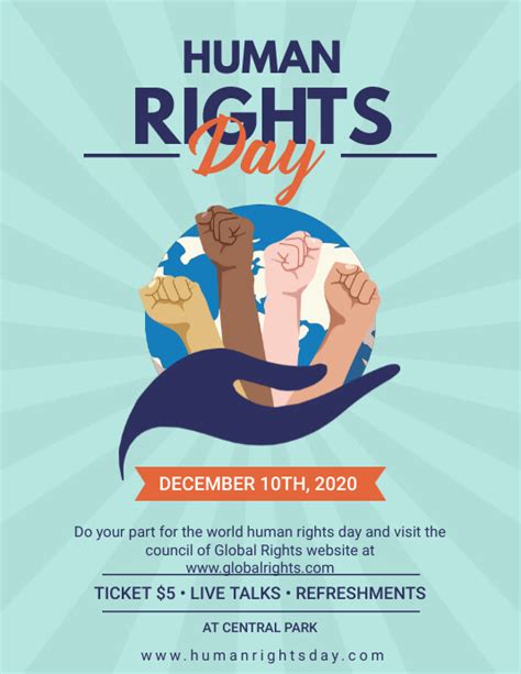 Modern Human Rights Day Flyer Template Postermywall
