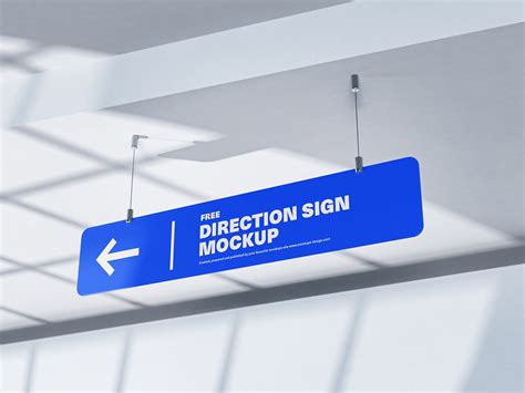 Hanging Direction Sign Mockup Mockups Design