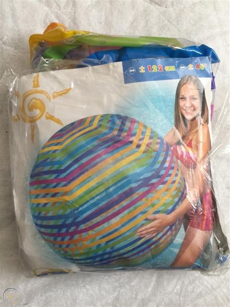 intex wet set jumbo beach ball stripes pattern inflatable new my xxx hot girl