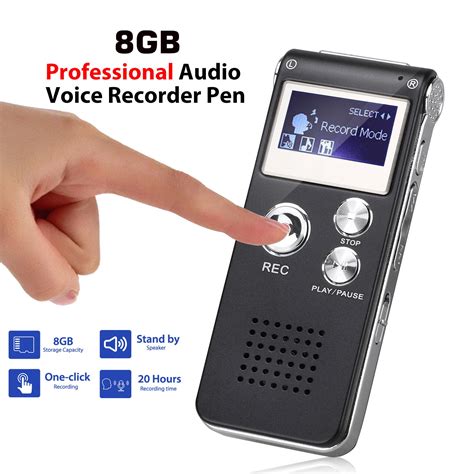 Digital Voice Recorder, 8GB Voice Activated Recorder with Playback ...