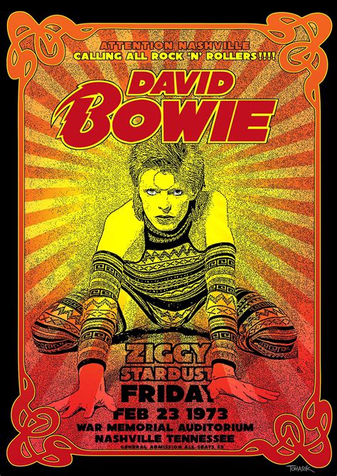 Reproduction Vintage David Bowie Nashville Etsy Uk Cartazes De