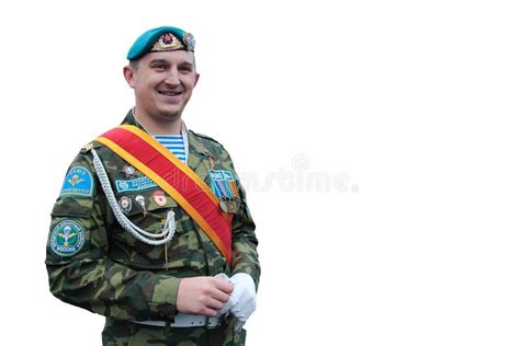 Real Russian Airborne Forces Soldier Isolated Editorial Stock Image