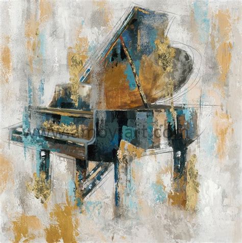 China Abstract Piano Oil Paintings Handmade On Canvas For Wall Decor