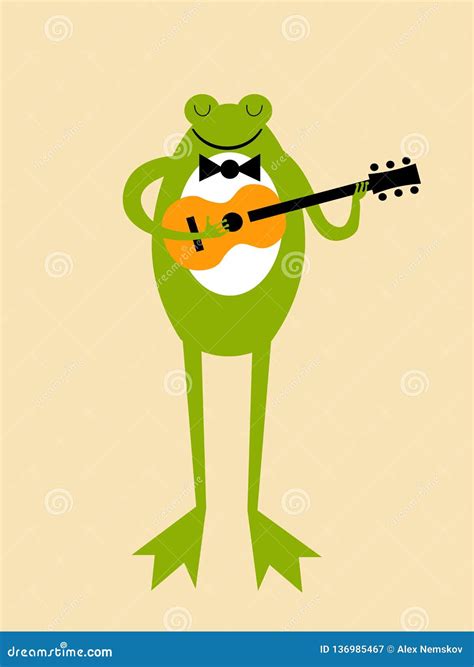 Frog Playing The Guitar Stock Illustration Illustration Of Joyful