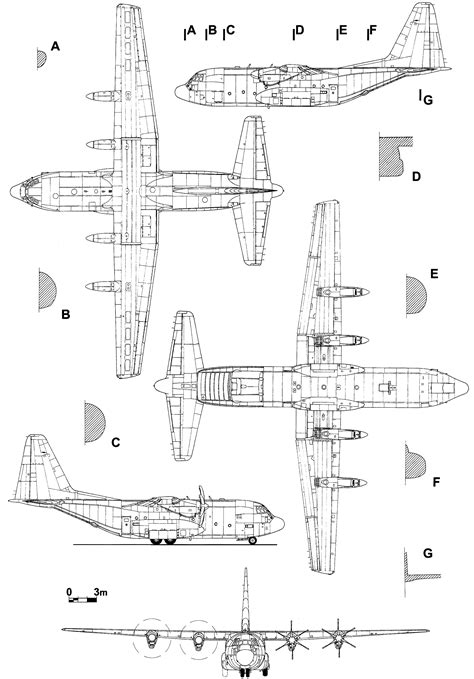 Lockheed C 130 Hercules Blueprint Hercules Airplane Drawing