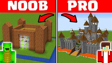 Minecraft Noob Vs Pro Castle Security Base By Mikey Maizen And Jj
