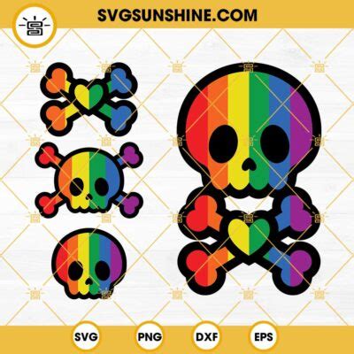 Pride Skull Svg Bundle Pride Svg Gay Pride Svg Rainbow Pride Svg