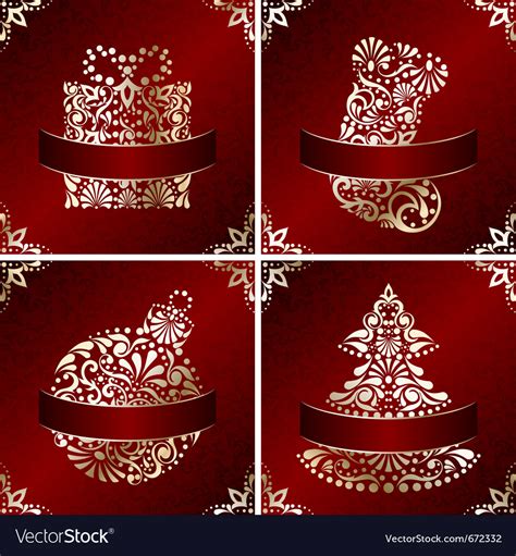 Elegant Christmas Cards Royalty Free Vector Image