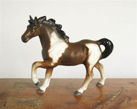 Vintage Horse Figurine Porcelain Bisque Japanese Ceramic Pinto Pony
