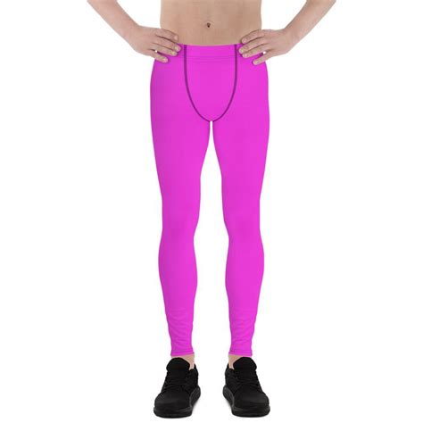sachi cute neon pink men s running leggings and run tights made in usa heidikimurart mens