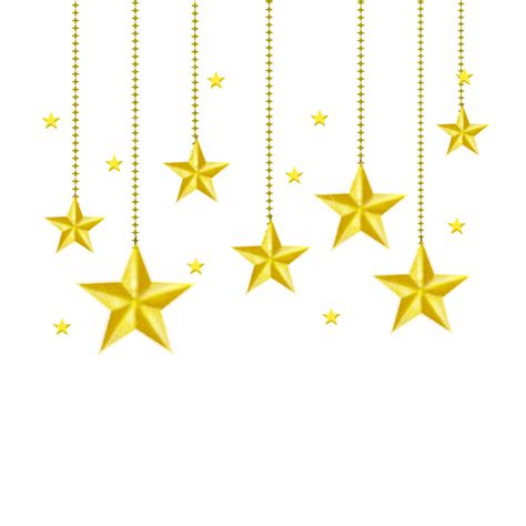 Hanging Bright Yellow Scattered Five Pointed Star Decoration Star