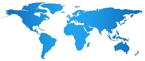 Blue Flat World Map Great Powerpoint Clipart For Presentations