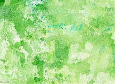 Hand Painted Splotchy Green Abstract Background Stock Photo Download