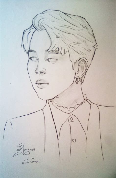 Jimin Sketching Bts Drawings Sketches Drawings